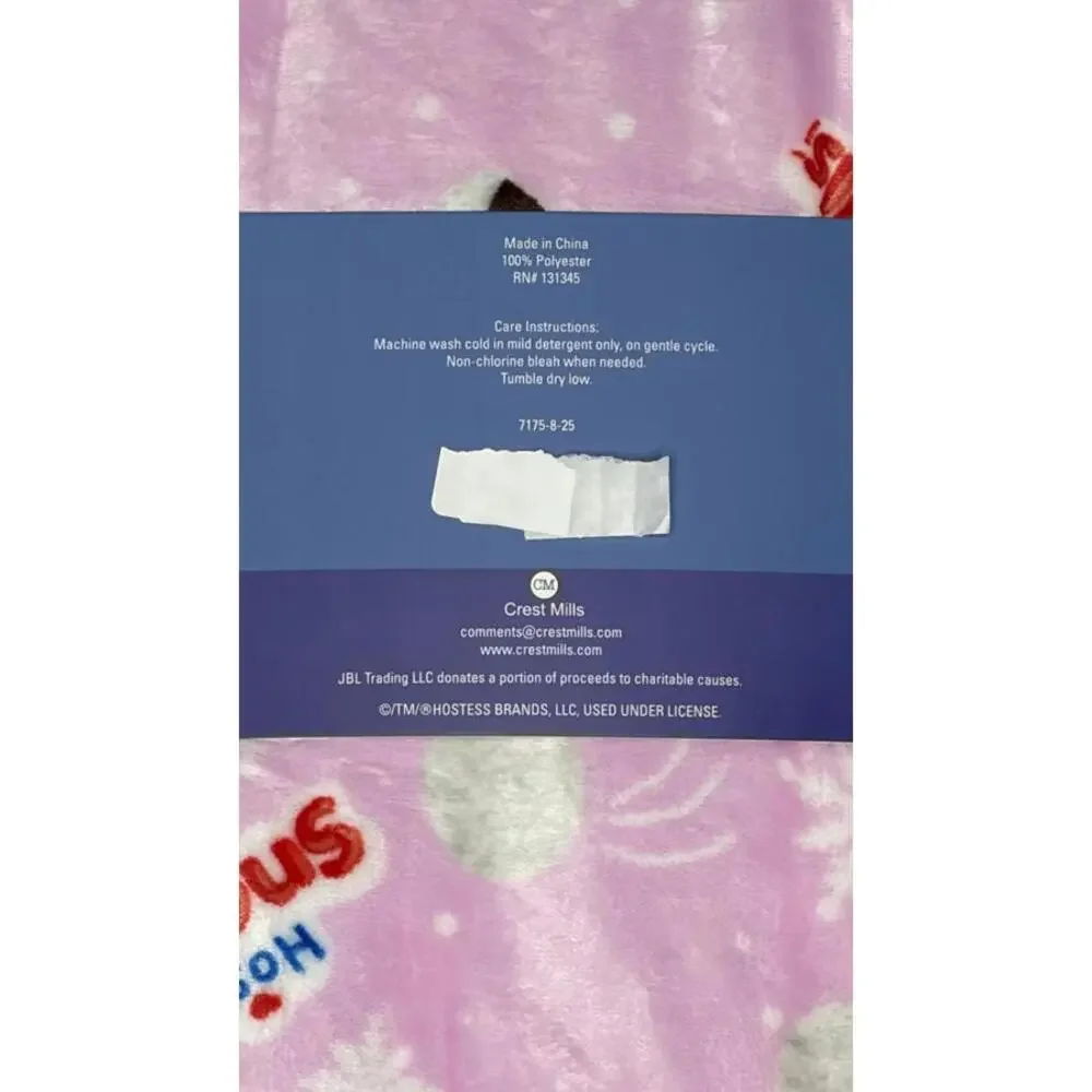 Hostess Snoballs Oversized Plush Throw Blanket 60x70 Pink Snowball Dessert Print